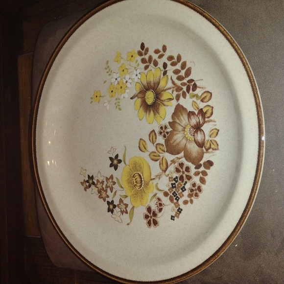 Retro Alpine Mountain Stoneware Collection “woodlands” floral vintage plates - Picture 1 of 9